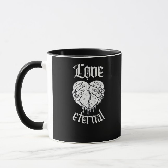 Skeleton Hands Heart Gothic Classic Tasse (Links)
