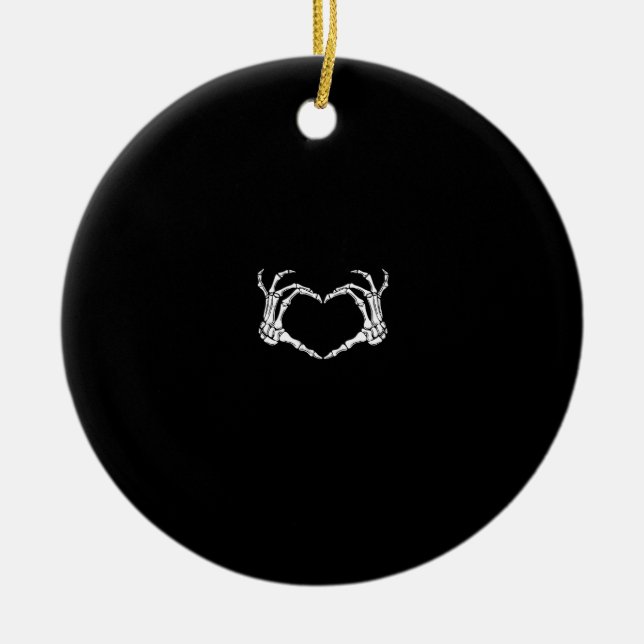 Skeleton Hands Heart Graphic Keramik Ornament (Vorne)