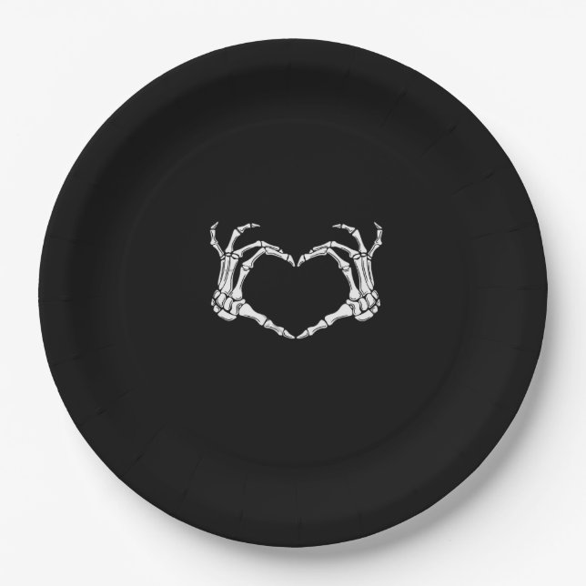 Skeleton Hands Heart Graphic Pappteller (Vorderseite)