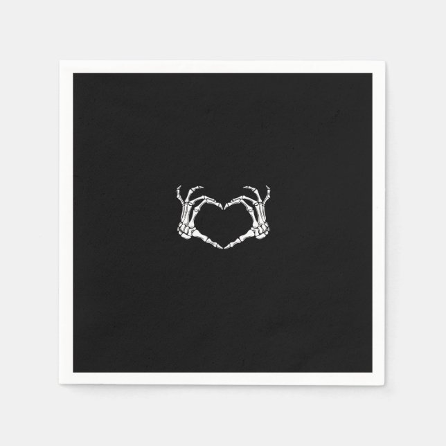Skeleton Hands Heart Graphic Serviette (Vorderseite)