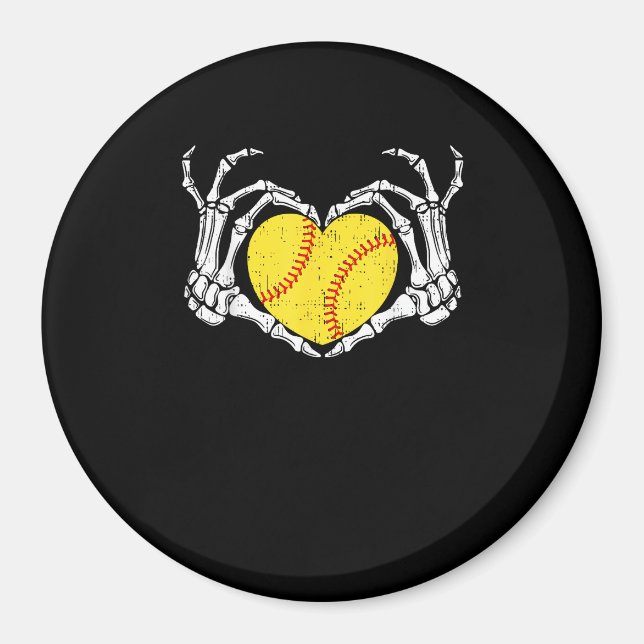 Skeleton Hands Heart Halloween Costume Softball Wo Magnet (Vorne)