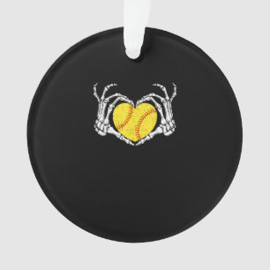 Skeleton Hands Heart Halloween Costume Softball Wo Ornament