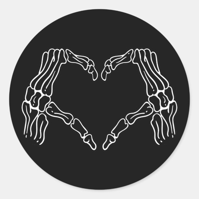 Skeleton Hands Heart Halloween Sticker (Vorderseite)