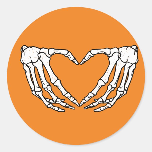 Skeleton Hands Heart Shape Sticker (Vorderseite)