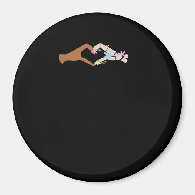 Skeleton Hands Heart Show Basic Magnet (Vorne)