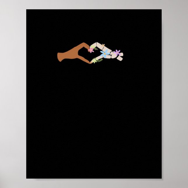 Skeleton Hands Heart Show Basic Poster (Vorne)