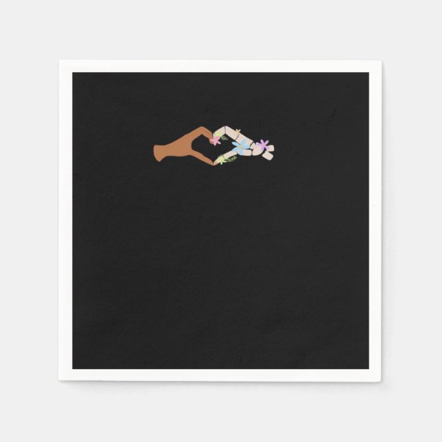 Skeleton Hands Heart Show Basic Serviette (Vorderseite)