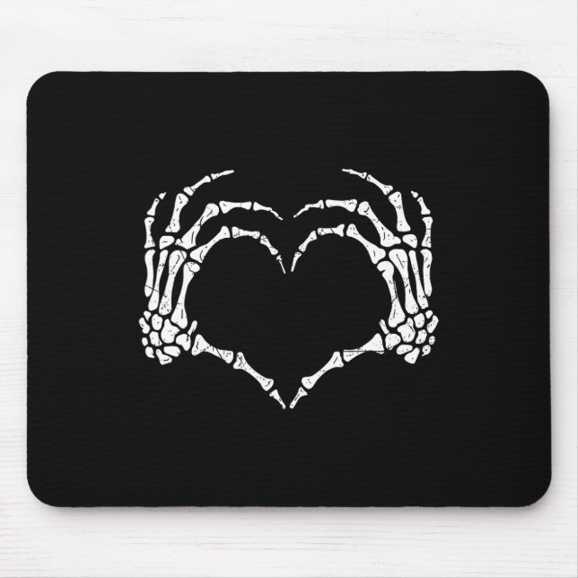 Skeleton Hands Heart Sign Halloween Kostüme Männer Mousepad (Vorne)