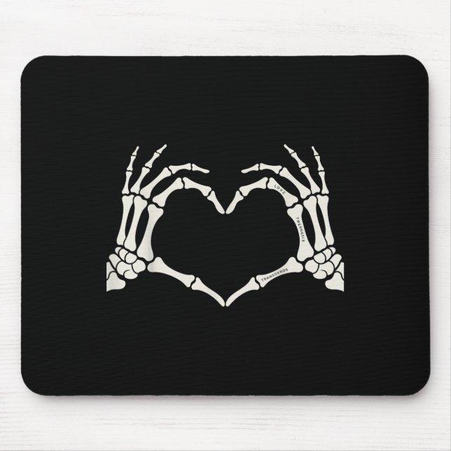 Skeleton Hands Heart Sign Halloween Mousepad (Vorne)