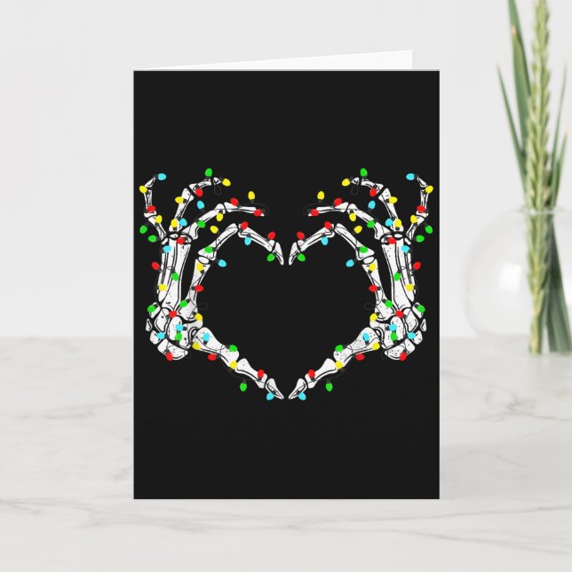 Skeleton Hands Heart Sign Light Christmas Costume  Karte (Vorderseite)