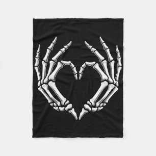 Skeleton Hands Heart Sign Retro Halloween Kostüm Fleecedecke