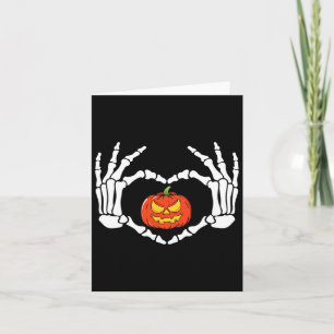 Skeleton Hands Heart Sign Retro Halloween Kostüm Karte