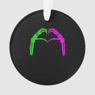 Skeleton Hands Heart Sign Retro Halloween Kostüm Ornament