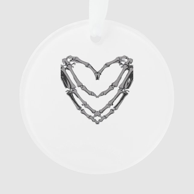 Skeleton Hands Heart Sign Retro Halloween Kostüm Ornament (Vorderseite)