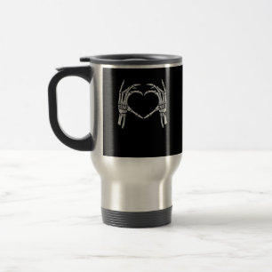 Skeleton Hands Heart Sign Retro Halloween Kostüm Reisebecher