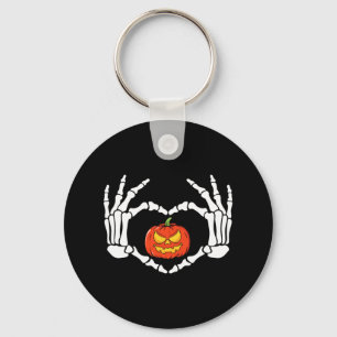 Skeleton Hands Heart Sign Retro Halloween Kostüm Schlüsselanhänger