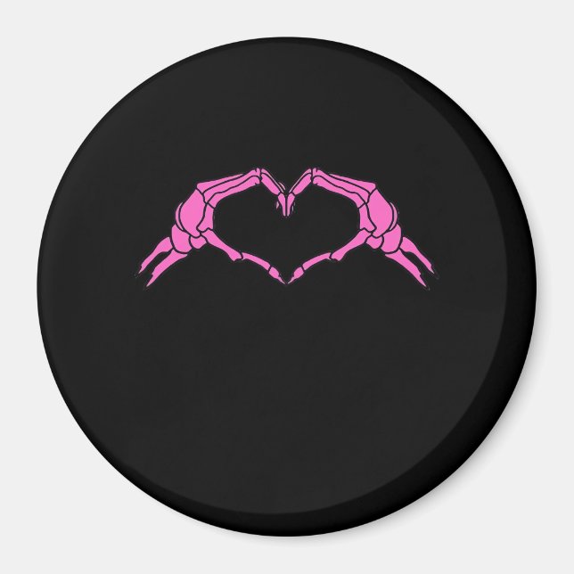 Skeleton Hands Heart Sign Retro Halloween Magnet (Vorne)