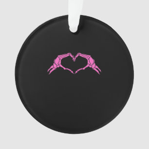 Skeleton Hands Heart Sign Retro Halloween Ornament