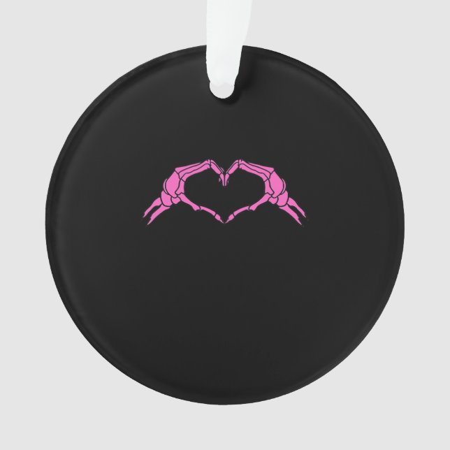 Skeleton Hands Heart Sign Retro Halloween Ornament (Vorderseite)