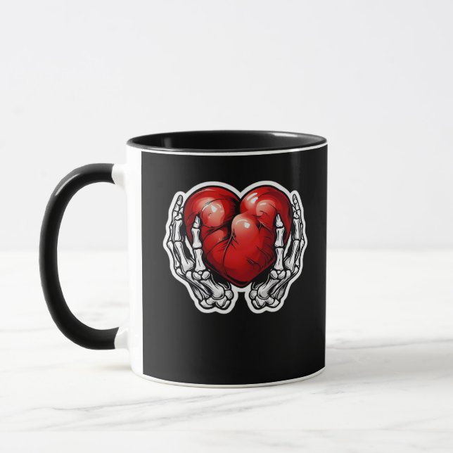 Skeleton Hands Hearts - Niedliches Halloween Tasse (Links)