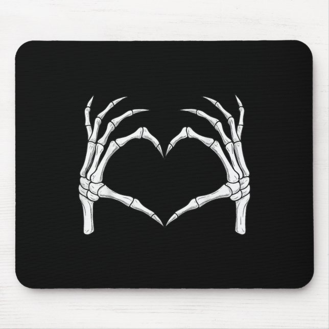 Skeleton Hands Herz Form Soky Halloween Liebe Cre Mousepad (Vorne)