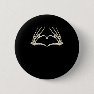 Skeleton Hands Herz Funny Halloween Männer Frauen Button