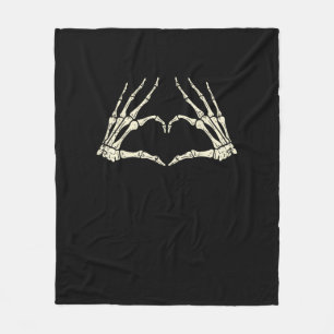 Skeleton Hands Herz Funny Halloween Männer Frauen Fleecedecke