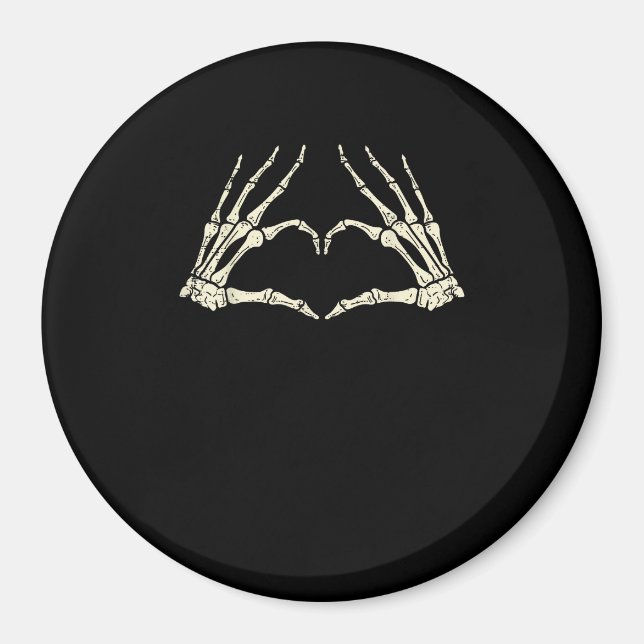 Skeleton Hands Herz Funny Halloween Männer Frauen  Magnet (Vorne)