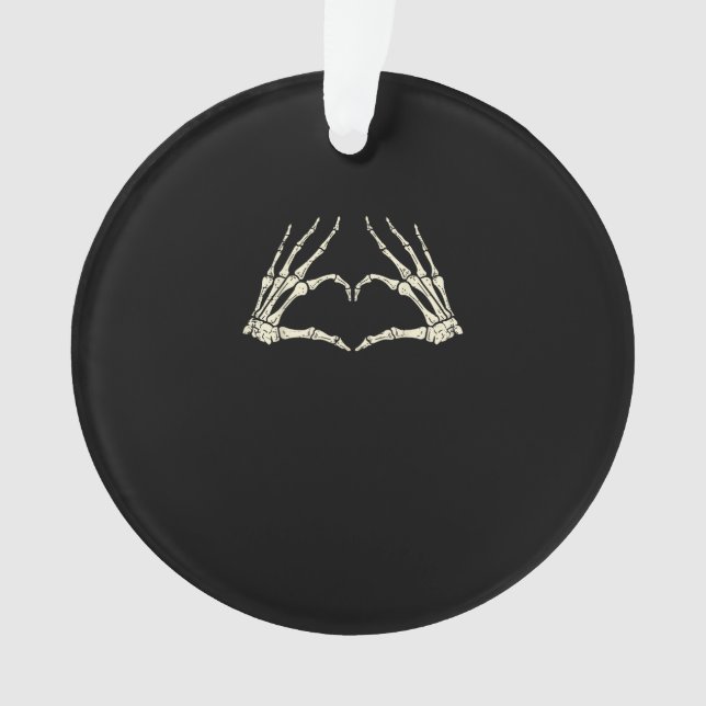 Skeleton Hands Herz Funny Halloween Männer Frauen  Ornament (Vorderseite)