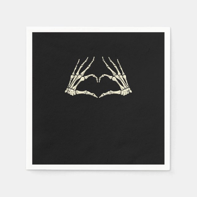Skeleton Hands Herz Funny Halloween Männer Frauen  Serviette (Vorderseite)