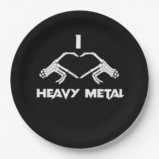 Skeleton Hands Herz - Funny Halloween Pappteller (Vorderseite)