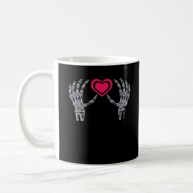 Skeleton Hands Herz Niedlich Kaffeetasse (Links)