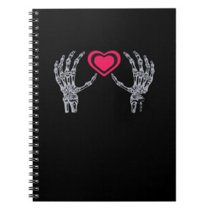 Skeleton Hands Herz Niedlich Notizblock