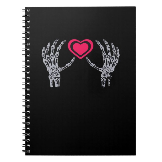 Skeleton Hands Herz Niedlich Notizblock (Vorderseite)