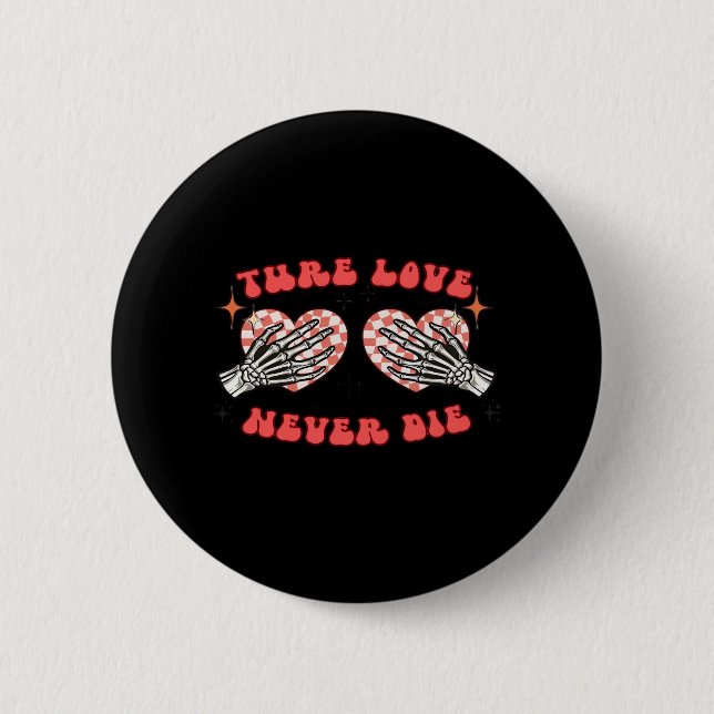 Skeleton Hands Herzdesign Classic Button (Vorderseite)