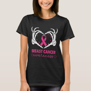 Skeleton Hands Herzmuskel Halloween Brustkrebs T-Shirt
