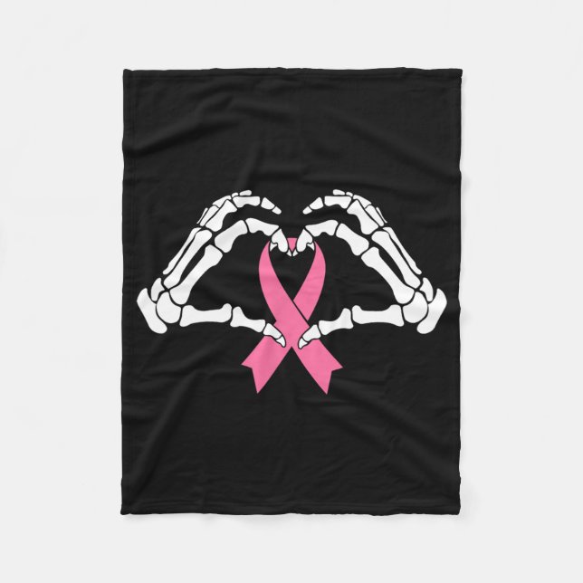 Skeleton Hands Holding Ribbon Halloween Kostüm Ha Fleecedecke (Vorderseite)