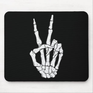 Skeleton Hands Peace Sign Liebe Halloween Kostüm Mousepad