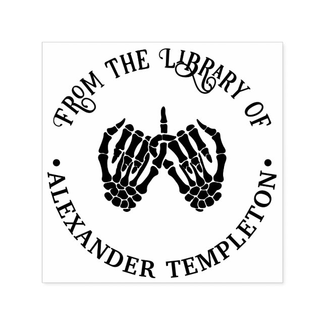 Skeleton Hands Pinky Swear #2 Bibliotheksname Permastempel (Design)