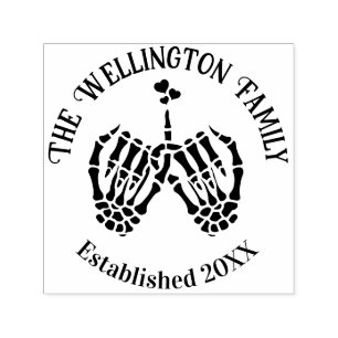 Skeleton Hands Pinky Swear #2 Familienname Datum E Permastempel
