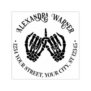 Skeleton Hands Pinky Swear #2 Name Rücksendeadress Permastempel