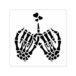Skeleton Hands Pinky Swear #2 Nur Herz-Bild Permastempel