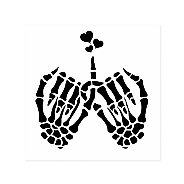 Skeleton Hands Pinky Swear #2 Nur Herz-Bild Permastempel (Design)
