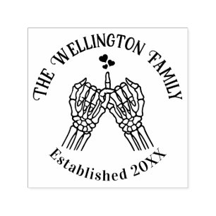 Skeleton Hands Pinky Swear Familienname Datum Estl Permastempel
