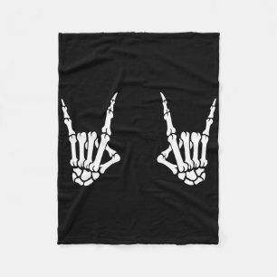 Skeleton Hands Rocker Rock On Rock Star Fleecedecke