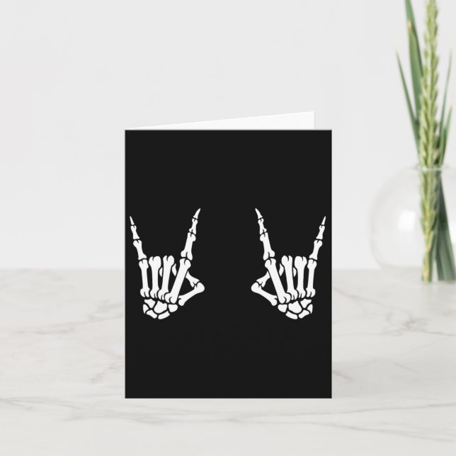 Skeleton Hands Rocker Rock On Rock Star Karte (Vorderseite)