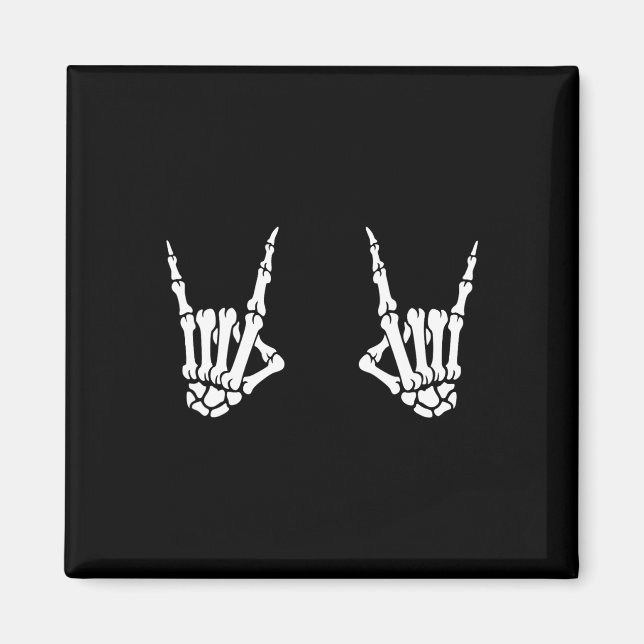 Skeleton Hands Rocker Rock On Rock Star Magnet (Vorne)