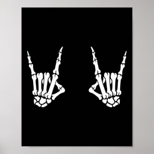 Skeleton Hands Rocker Rock On Rock Star Poster