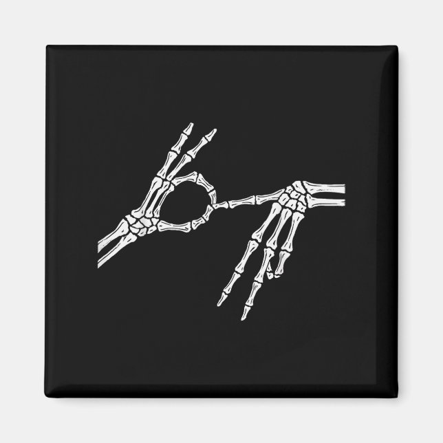 Skeleton Hands Six Seven 6 7 Halloween Costume Men Magnet (Vorne)