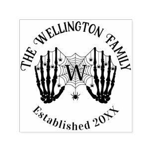 Skeleton Hands Spiderweb Init Familienname Estland Permastempel
